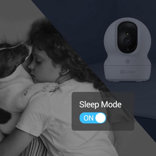 EZVIZ 2K WLAN Indoor Surveillance Camera, 360º PTZ Indoor Camera with Person Detection and Tracking, Coloured Night Vision, Noise Detection, Two-Way Audio, Auto Cruser, CP1 Pro