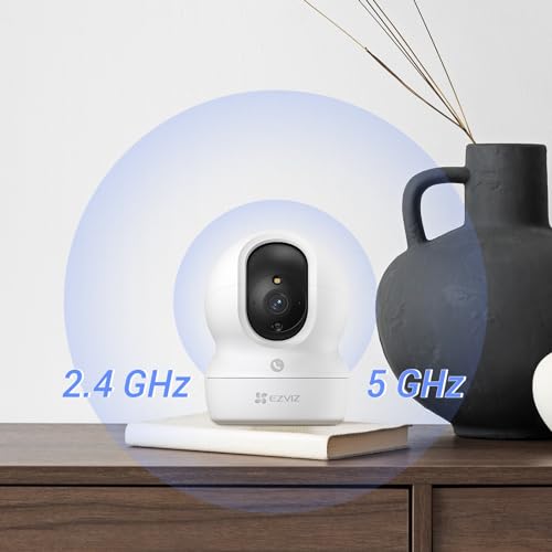 EZVIZ 2K WLAN Indoor Surveillance Camera, 360º PTZ Indoor Camera with Person Detection and Tracking, Coloured Night Vision, Noise Detection, Two-Way Audio, Auto Cruser, CP1 Pro