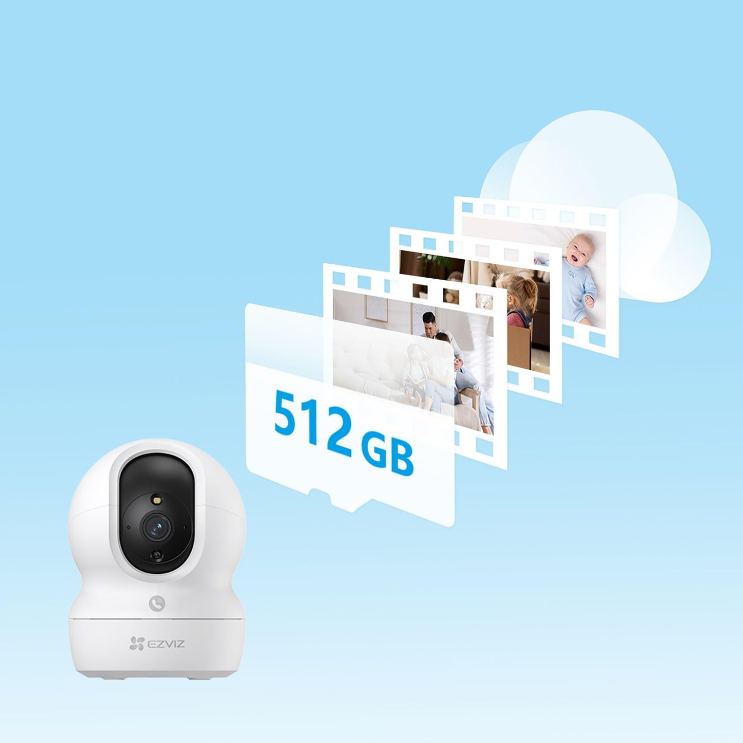 EZVIZ 2K WLAN Indoor Surveillance Camera, 360º PTZ Indoor Camera with Person Detection and Tracking, Coloured Night Vision, Noise Detection, Two-Way Audio, Auto Cruser, CP1 Pro