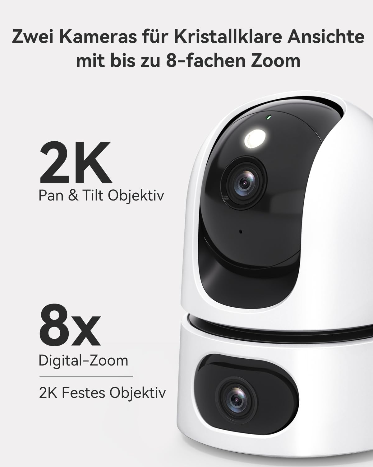Imou 2K + 2K Dual Cameras Indoor Surveillance with AI Human/Animal, Colour Night Vision, 360° PTZ WLAN Indoor Surveillance Camera, Automatic Tracking, 2-Way Audio, Siren, Private Mode, Ideal for
