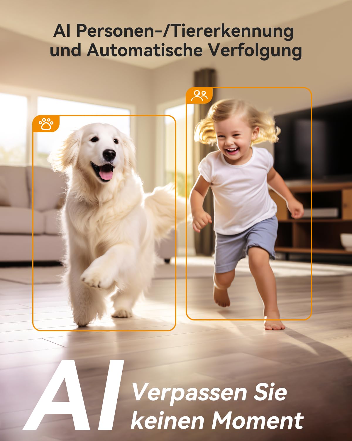 Imou 2K + 2K Dual Cameras Indoor Surveillance with AI Human/Animal, Colour Night Vision, 360° PTZ WLAN Indoor Surveillance Camera, Automatic Tracking, 2-Way Audio, Siren, Private Mode, Ideal for